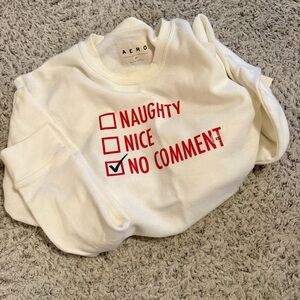 Aero White Sweatshirt with Red Print